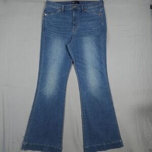 Gap Flare Jeans Women 14 / 32R Blue Medium Wash Denim High Waisted